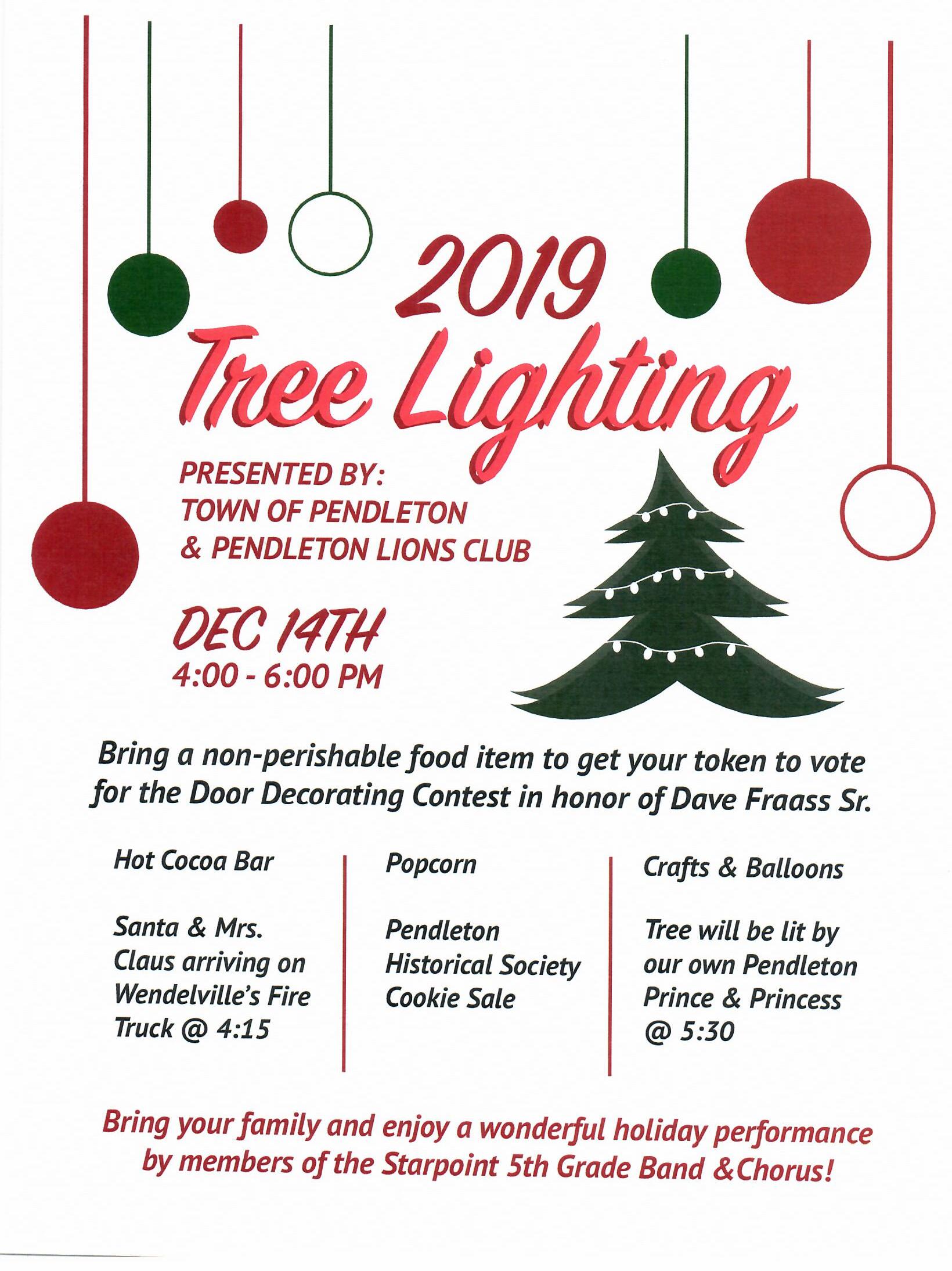 Town of Pendleton's Annual Tree Lighting Event Pendleton, NY